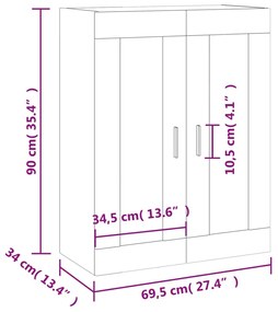 Ντουλάπι Επιτοίχιο Γκρι Σκυροδέματος 69,5 x 34 x 90 εκ. - Γκρι