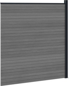 vidaXL Σετ Φράχτη 175 x 186 εκ WPC και Αλουμίνιο Γκρι