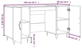 ΓΡΑΦΕΙΟ ΚΑΦΕ ΔΡΥΣ 140 X 50 X 75 ΕΚ. ΑΠΟ ΕΠΕΞΕΡΓΑΣΜΕΝΟ ΞΥΛΟ 829547