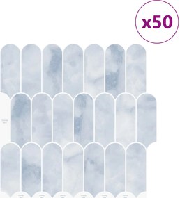 vidaXL Πλακάκι Φτερού 50 τεμ. Γαλάζιο 30 x 30 cm Πολυουρεθάνη και PET