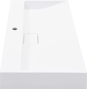 vidaXL Νιπτήρας Λευκός 100x46x11 εκ. Συνθετικός από Τεχνητό Μάρμαρο