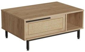 Τραπεζάκι σαλονιού Baron με αποθηκευτικό χώρο pakoworld σε φυσική απόχρωση 90x60x37.6εκ 176-000216