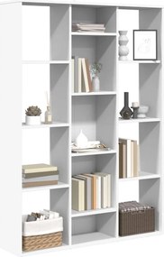 vidaXL Διαχωριστικό/Βιβλιοθήκη Λευκό 100x24x140 εκ. από Επεξ. Ξύλο