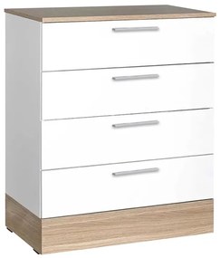 Συρταριέρα μελαμίνης Base Megapap χρώμα oak - λευκό 72x40x88εκ.-GP009-0164