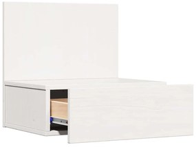 vidaXL Κομοδίνο με συρτάρι Λευκό 42 x 32.5 x 40 εκ Μασίφ ξύλο πεύκου