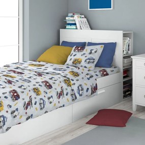 Σεντόνια Παιδικά Toys 46 (Σετ 3τμχ) Sky Blue DimCol Μονό 160x240cm 100% Βαμβακερή Φανέλα