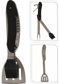 Πολυεργαλείο BBQ 5in1 (C83500990) Με ανοιχτήρι για κονσέρβα και μπουκάλι, σπάτουλα, πινέλο, λαβίδα, Από Ανοξείδωτο ατσάλι, 15 x 2 x 35cm
