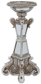 Κηροπήγιο Polyresin Vintage Ασημί 10x26εκ. iliadis 89728