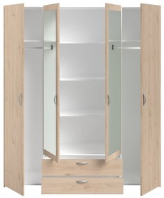 Ντουλάπα Dorm τετράφυλλη με καθρέπτη-Fusiko