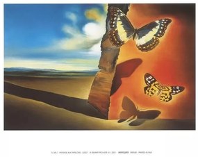 Εκτύπωση τέχνης Landscape with Butterflies, 1956, Salvador Dalí