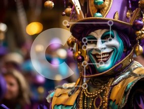 Intra Συλλεκτικό Ξύλινο Παζλ Plywood  4mm - Αποκριάτικη γιορτή με πολύχρωμη στολή και μάσκα Σε Ξύλινο Κουτί - Διαστάσεις: 10x10 cm – 25 κομμάτια