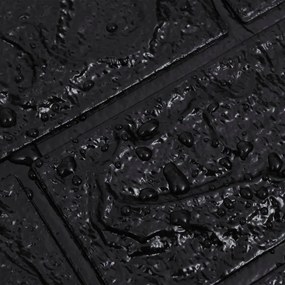 3D Τούβλα Ταπετσαρίας Αυτοκόλλητα Μαύρα 20 τεμ. - Μαύρο