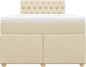 vidaXL Κρεβάτι Boxspring με Στρώμα Κρεμ 120x190 εκ. Υφασμάτινο