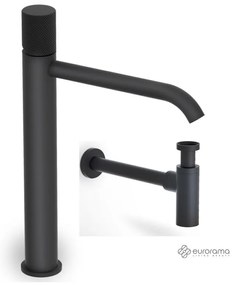 Eurorama Eletta Tecno Black Matt Ψηλή Μπαταρία Νιπτήρα+ Σιφών
