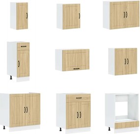 vidaXL Σετ Ντουλάπια Κουζίνας 14 τεμ. Lucca Sonoma Δρυς Επεξ. Ξύλο