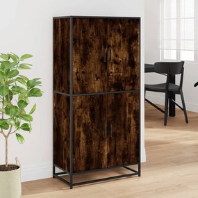 vidaXL Highboard Καπνιστή δρυς 68x35x139 cm Κατασκευασμένο ξύλο