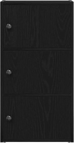 vidaXL Βιβλιοθήκη Μαύρη Δρυς 40x24x77 εκ. Κατασκευασμένο ξύλο