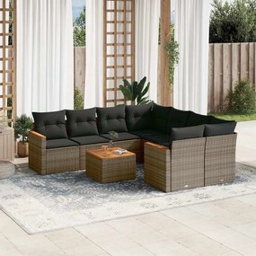 vidaXL Patio Sofa Set 9-θέσια Grey