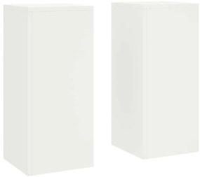 vidaXL Στήριξη φυτών 2 pcs Λευκό 24 x 24 x 55 εκ. Ατσάλι