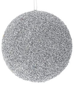 Χριστουγεννιάτικη Μπάλα Polyfoam Ασημί Glitter 10εκ. iliadis 83506