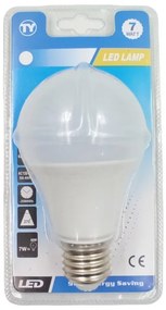 LED ΛΑΜΠΑ E27/7W/620Lm/6000K A60-7W-W-A60-7W-W