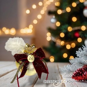 Κεραμικό ρόδι χρυσό με κόκκινη και χρυσή διακόσμηση