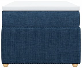 vidaXL Κρεβάτι Boxspring με Στρώμα Μπλε 90x190 εκ.Υφασμάτινο