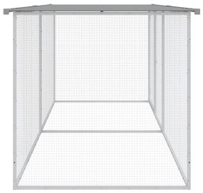 vidaXL Κοτέτσι - Κλουβί με Στέγη Αν. Γκρι 203x98x90 εκ. Γαλβαν. Ατσάλι