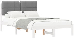 vidaXL Σκελετός Κρεβατιού με Επενδεδυμένο Κεφαλάρι Ανοιχτό γκρι