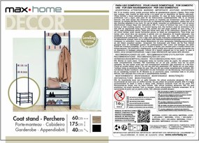 Κρεμάστρα με Ράφι Max Home Μαύρο (Ανακαινισμenα A)