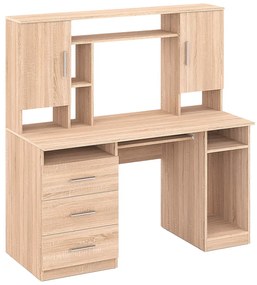 Intrahome Γραφείο εργασίας Keldra Intrahome με συρτάρια και ντουλάπια σε sonoma απόχρωση 140x59.8x142.2εκ | SKU: INTRAPA-295111220