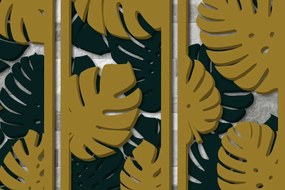 Intra απο ξύλο plywood 3mm-4mm πάχος διακόσμησης τοίχου με πάνελ 3D Monstera Δίασταση 40x40 cm INTRAFABR-71055183