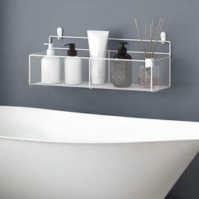 Μεταλλικό Ράφι Τοίχου 40x15x14cm σε Άσπρο ή Μαύρο - Άσπρο