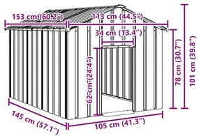 vidaXL Σπιτάκι σκύλου με οροφή 113x153x101 cm Γαλβανισμένος χάλυβας