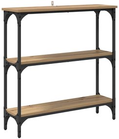 vidaXL Τραπέζι κονσόλας με ράφι artisan δρυς 75 x 22.5 x 75 εκ