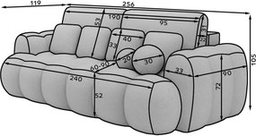 Καναπές - κρεβάτι Conely τριθέσιος-Mpez