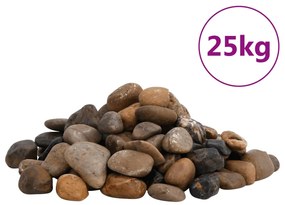 vidaXL Βότσαλα Γυαλισμένα Πολύχρωμα 25 κ. 2-5 εκ.