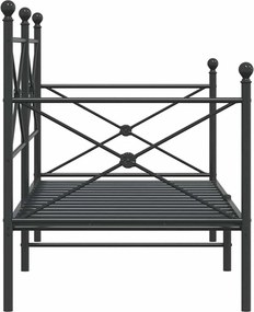 vidaXL Κρεβάτι ημέρας χωρίς στρώμα Μαύρο 80x200 cm Ατσάλι