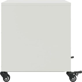 vidaXL Κομοδίνο Λευκό 36x39x43,5 εκ. από Χάλυβα