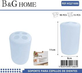 Θήκες οδοντόβουρτσας πλαστικές σε σετ 5Χ - Light Blue - 21686