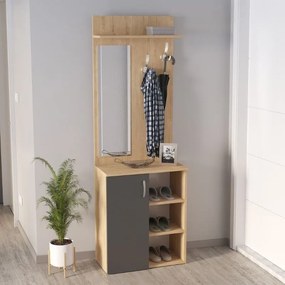 Megapap Έπιπλο Εισόδου Norva Sapphire Oak - Ανθρακί