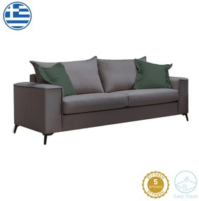 Καναπές Verona 3θέσιος ανθρακί - μαξιλάρια κυπαρισσί 225x93x100εκ