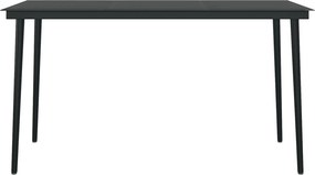 vidaXL Σετ Τραπεζαρίας Κήπου 7 Τεμαχίων Μαύρο