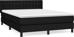 vidaXL Κρεβάτι Boxspring με Στρώμα Μαύρο 140x190 εκ. Υφασμάτινο