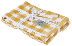 Ποτηρόπανα 0712 (Σετ 2τμχ) Ocher-White Das Home 100% Cotton