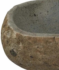vidaXL Λεκάνη Ανοιχτό γκρι (30-37) x (25-30) x 12 εκ. Πέτρα Ποταμού