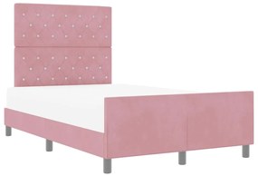 vidaXL Σκελετός Κρεβατιού με κεφαλάρι Ροζ 120 x 190 cm Βελούδο