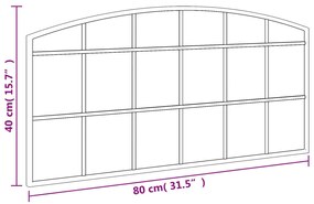vidaXL Καθρέφτης Τοίχου Αψίδα Μαύρος 80 x 40 εκ. από Σίδερο