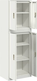 vidaXL Ντουλάπι αποθήκευσης 2 τμχ. Λευκό 60 x 40 x 175 εκ Ατσάλι
