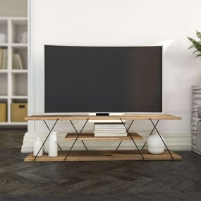 Έπιπλο Τηλεόρασης Μαύρο / Καρυδί CLONI 120x33x33